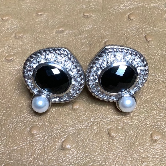 Judith Ripka Jewelry - 😍Judith Ripka Black Onyx & Pearl Earrings NWOT😍